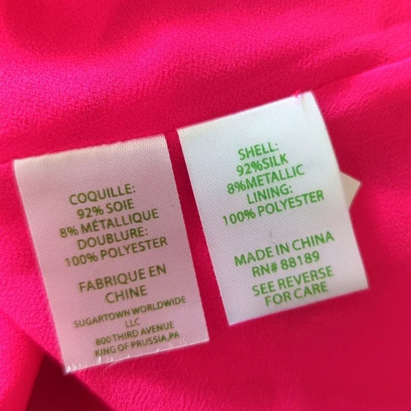 Lilly Pulitzer Pinta Pink Starry Clip Chiffon Top - Picture 7 of 7